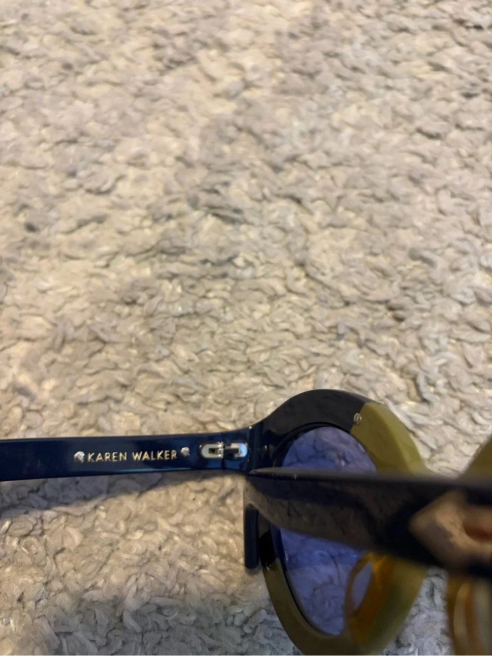 Karen Walker Flowerpatch Sunglasses 1501581 Two Tone Navy Olive Blue Lens